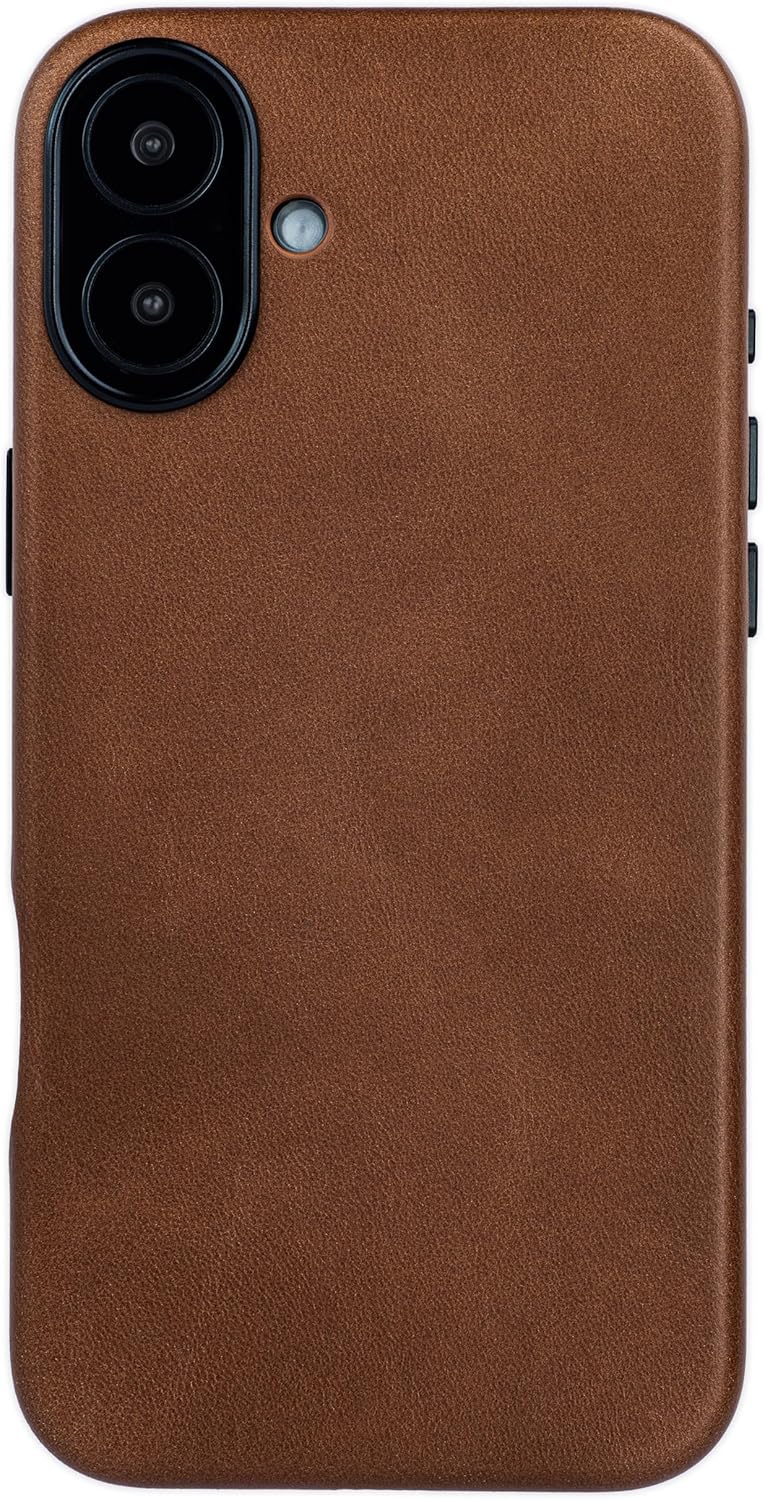 Dockem Genuine Leather Case V2 for iPhone 16 Plus with Full Camera Control Cutout, Compatible with MagSafe (MSGL, Brown)