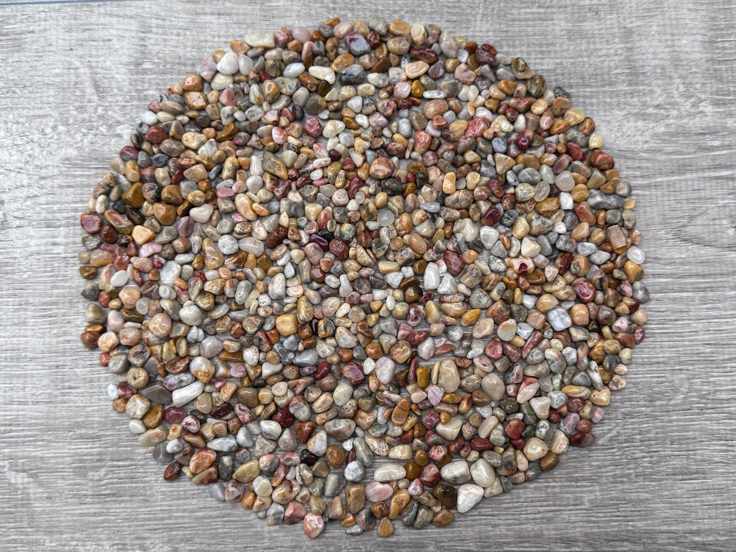 GAF TREASURES 2 oz Lot Natural Crazy Lace Agate Semi Tumbled Gemstone Chips, Crushed Mini Crystals, Undrilled Crystal Chips (Crazy Lace Agate)