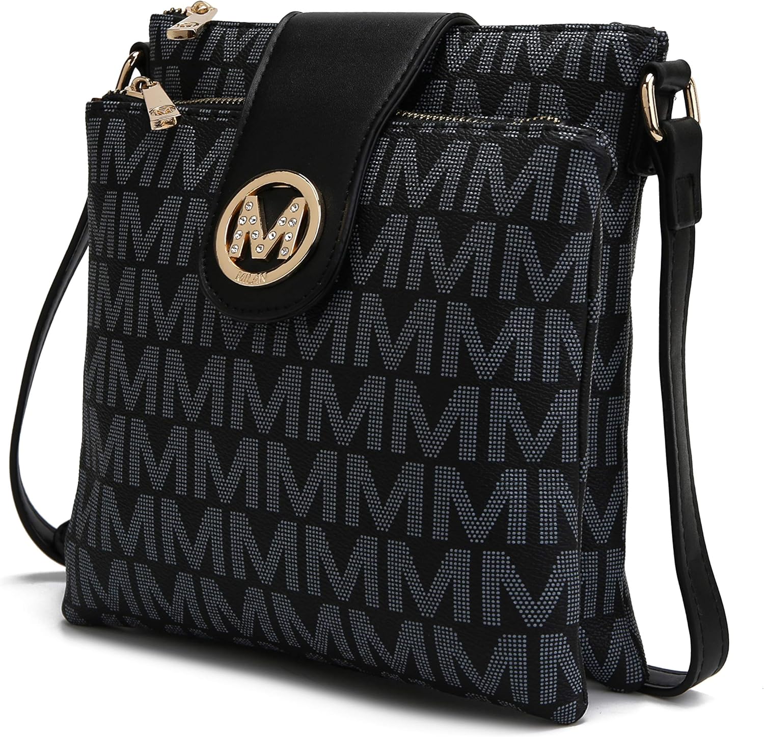 MKF Crossbody Bolsas para mujer Bolsa de mensajero con cordón cruzado Bolso de piel sintética para mujer