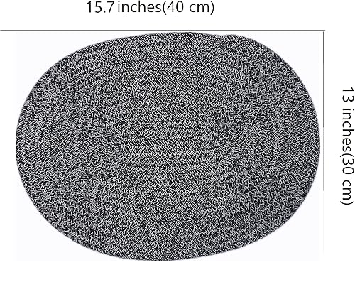 Miniatura 10 de 4 juegos de manteles individuales redondos de algodón tejido de 12 pulgadas, tapetes gruesos de aislamiento térmico, tapetes de mesa para el hogar,