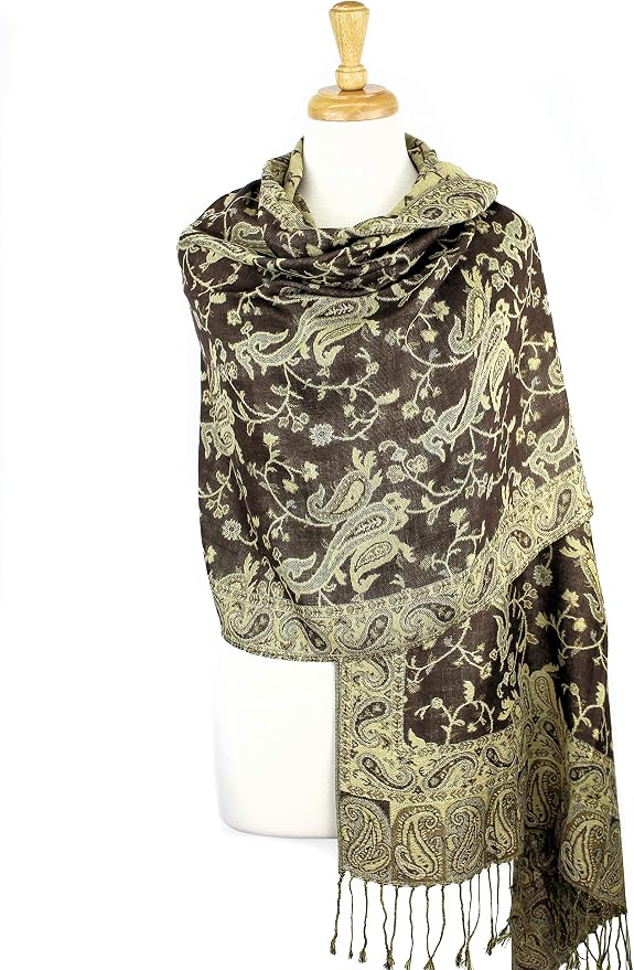 Pashmina reversible paisley en colores elegantes miniatura 3