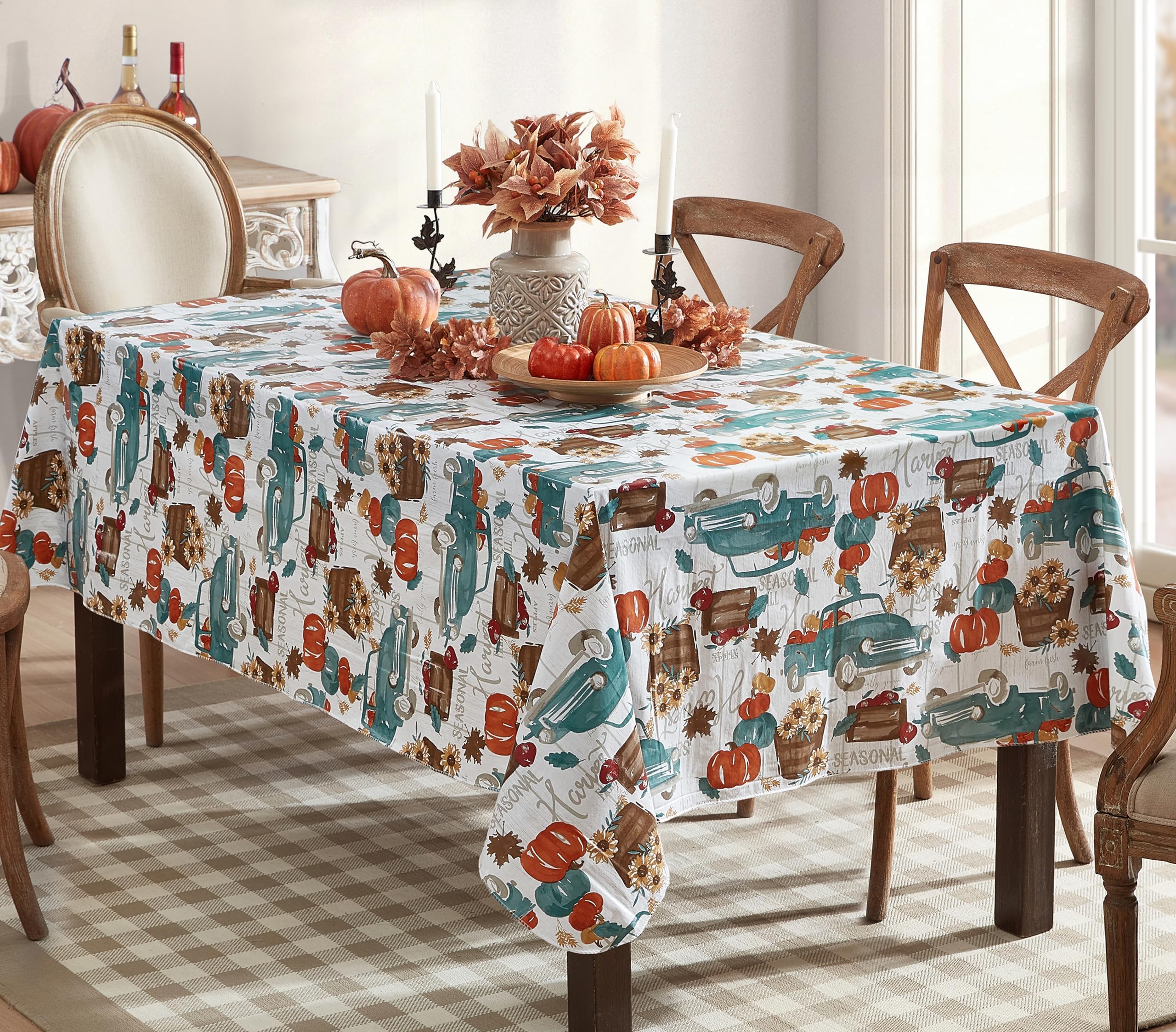 Newbridge Beach Whimsy Vinyl Flannel Backed Tablecloth
