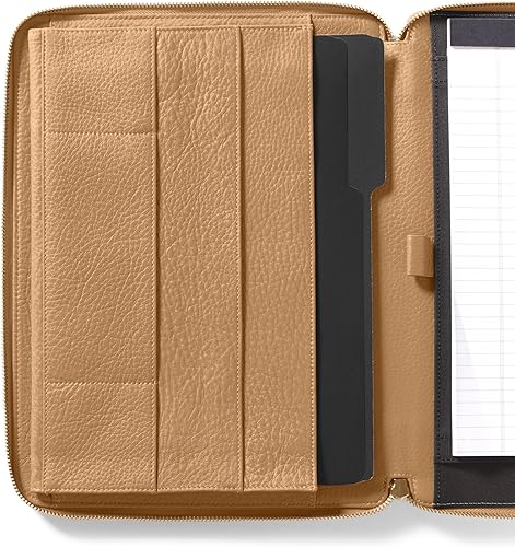 Miniatura 7 de Leatherology Cartera ejecutiva con cremallera Camel con bolsillo interior para tableta