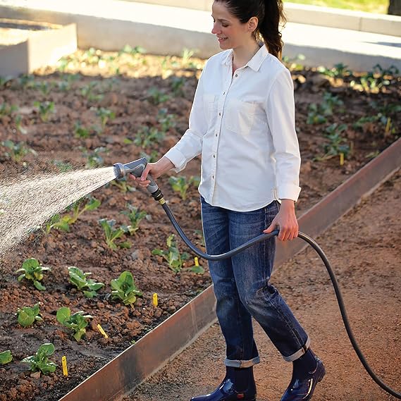 Gilmour Flexogen 5/8 in x 50 ft Garden Hose, Heavy Duty Water Hose, Flexible and Kink Resistant Outdoor Hose, Gray