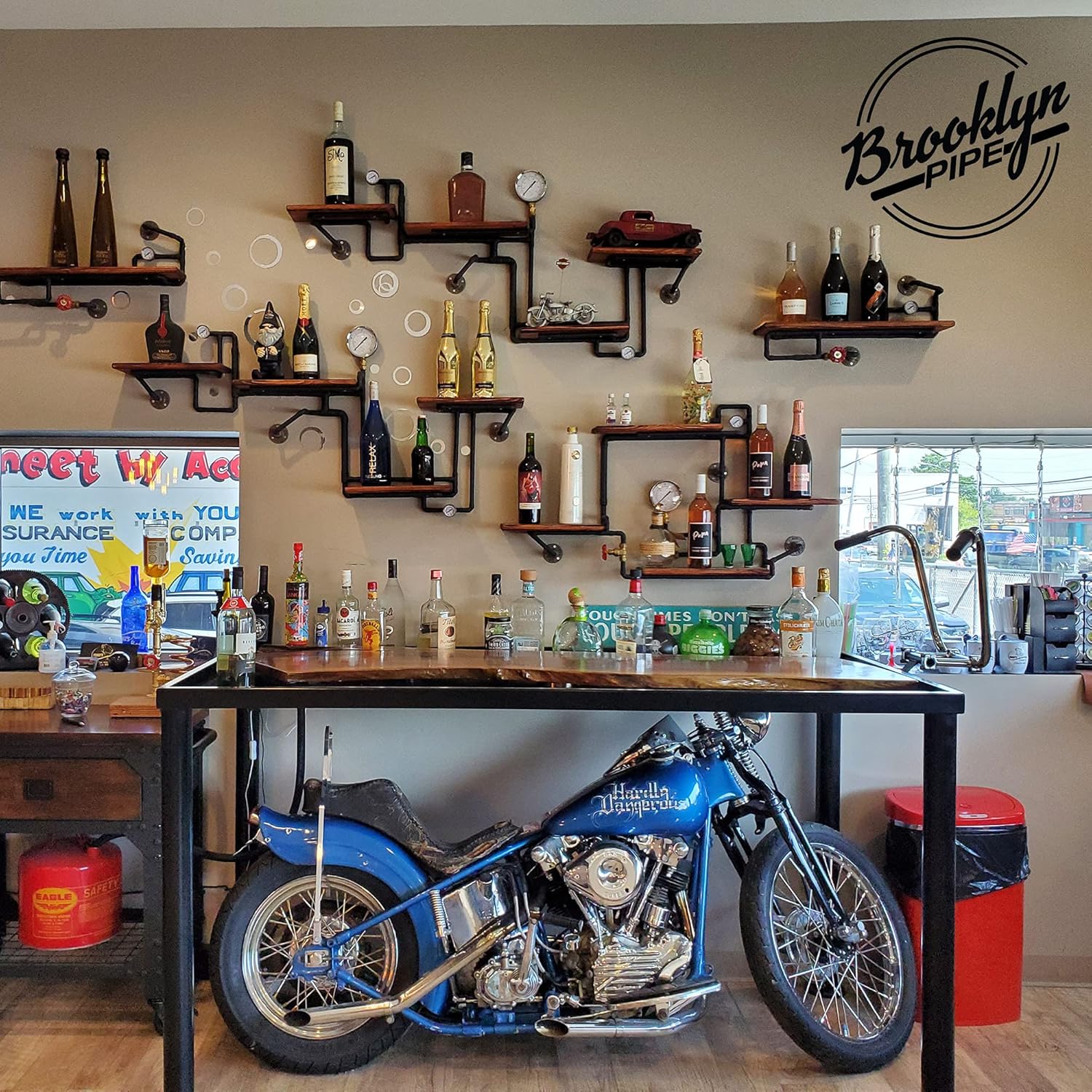 Brooklyn Pipe 10 Pack 1/2 Inch Floor Flange Cast Iron Pipe Floor Threaded Pipe Fitting Industrial Steampunk Vintage Retro Decor Furniture DIY Wall Industrial - - 