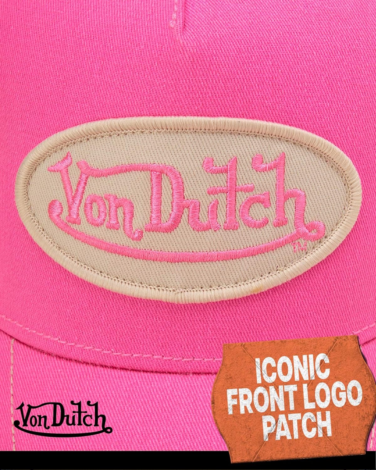 Von Dutch Unisex Trucker Hat - Curved Bill Mesh Back Retro Classic Colorblock Snapback Baseball Cap for Men and Women - Image 6