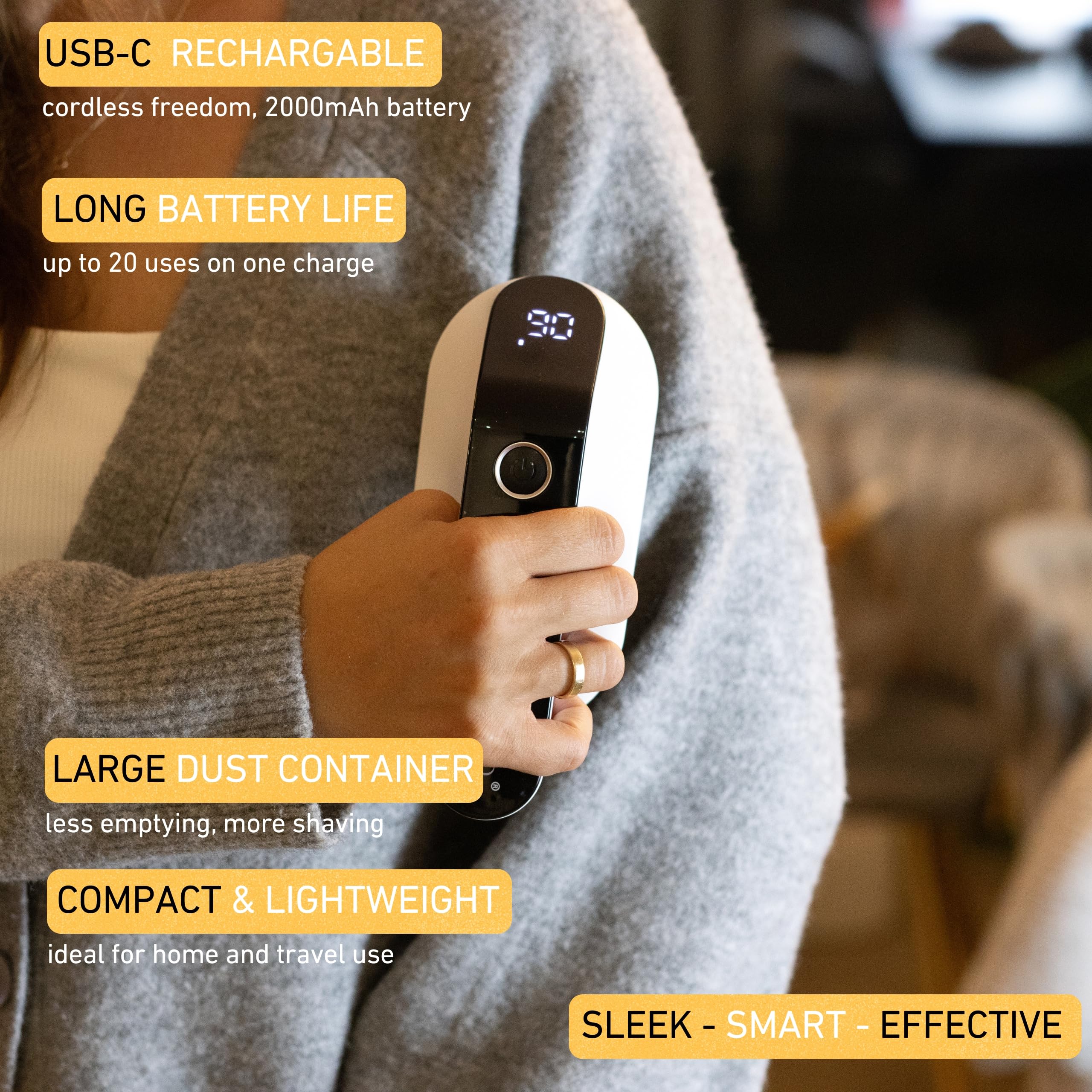 M1 - Rasoio elettrico ricaricabile, potente rimozione pelucchi e rasatura pelucchi per vestiti, Lint Remover, Fabric Shaver, Slanugine, ideale per tessuti e maglioni