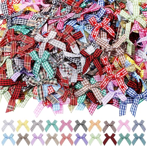 Ysleen 300 mini lazos de cinta para manualidades, pequeños lazos de satén multicolor para regalos, envoltura de regalos, ramo de flores, boda,