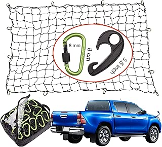 Cargo Net Mictuning 5x7 Heavy Duty Truck Bed Bungee Nets Stretches To 10x14 With 16pcs D