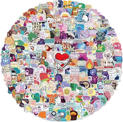 Miniatura 3 de Paquete de 300 calcomanías inspiradoras, calcomanías motivacionales de vinilo impermeables, varillas de citas positivas para portátiles, botellas de