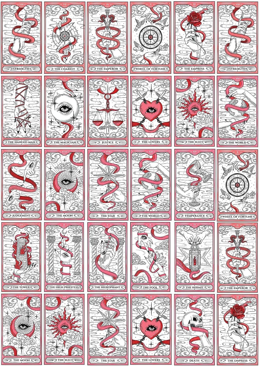 Ceramic Decals, Underglaze Transfer - Tarot Cards (Black)