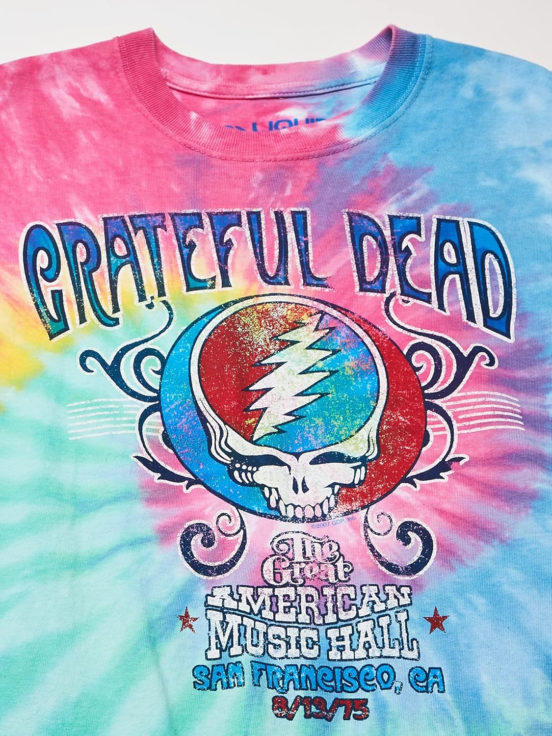 Liquid Blue Men's Grateful Dead Amer Music Hall Spiral Tie Dye T-Shirt - Image 2