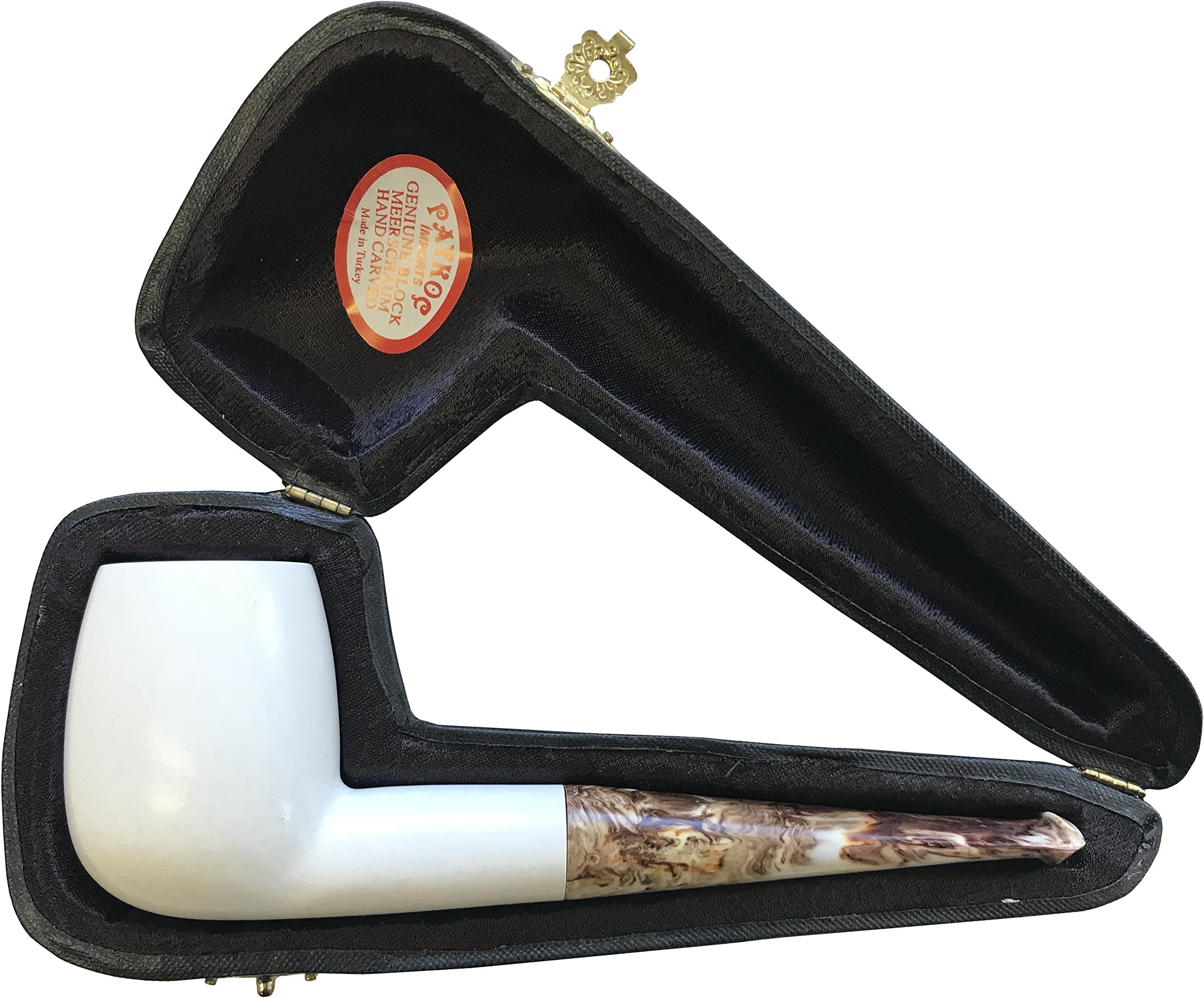 Smooth Straight White Turkish Meerschaum Pipe