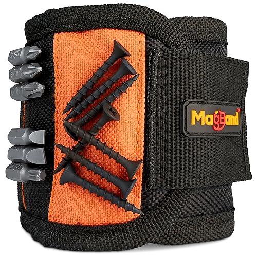 Pulsera magnética MagBand para sujetar tornillos, clavos y brocas, 10 imanes fuertes, pulsera de herramientas para hombre y mujer, ideas de regalo para papá, esposo, manitas o mujer práctica