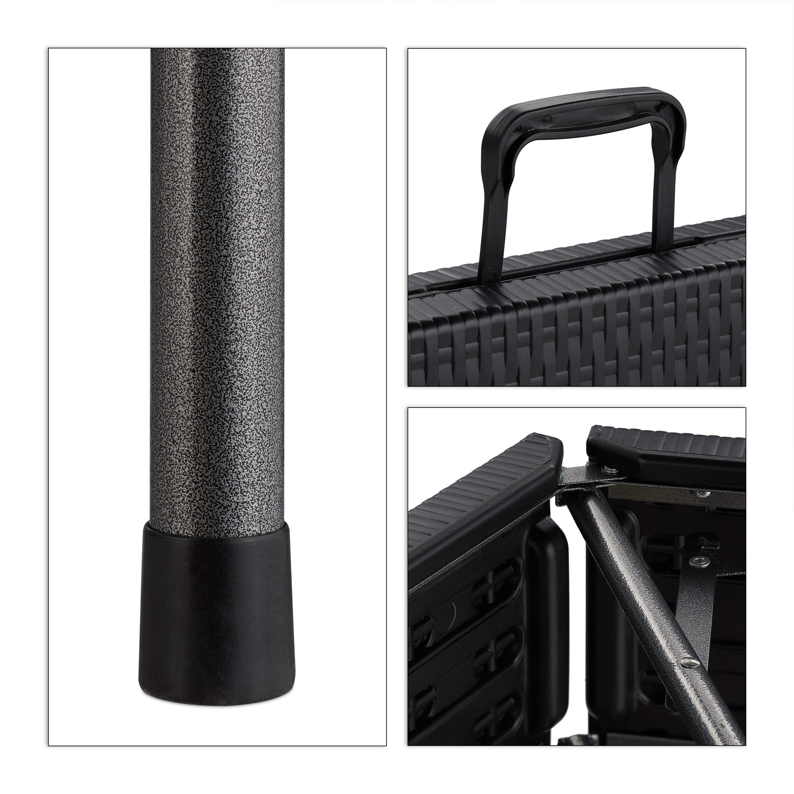 Relaxdays Panca Set da 2x Panche Plastica 43x179x24,5 cm Nero