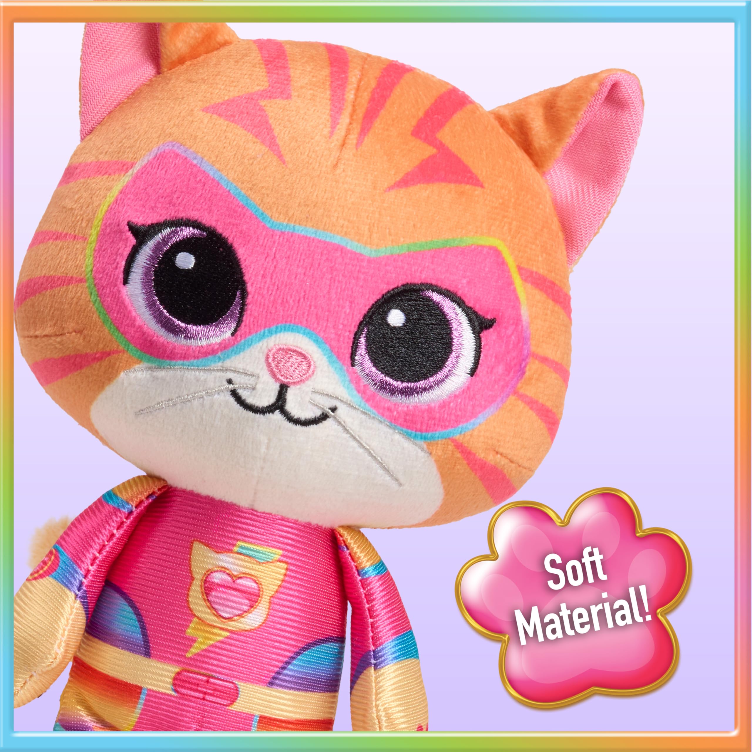 Just Play Disney Junior SuperKitties Su-Purr Charged - Peluche Ginny, 17,8 cm, per bambini dai 2 anni in su
