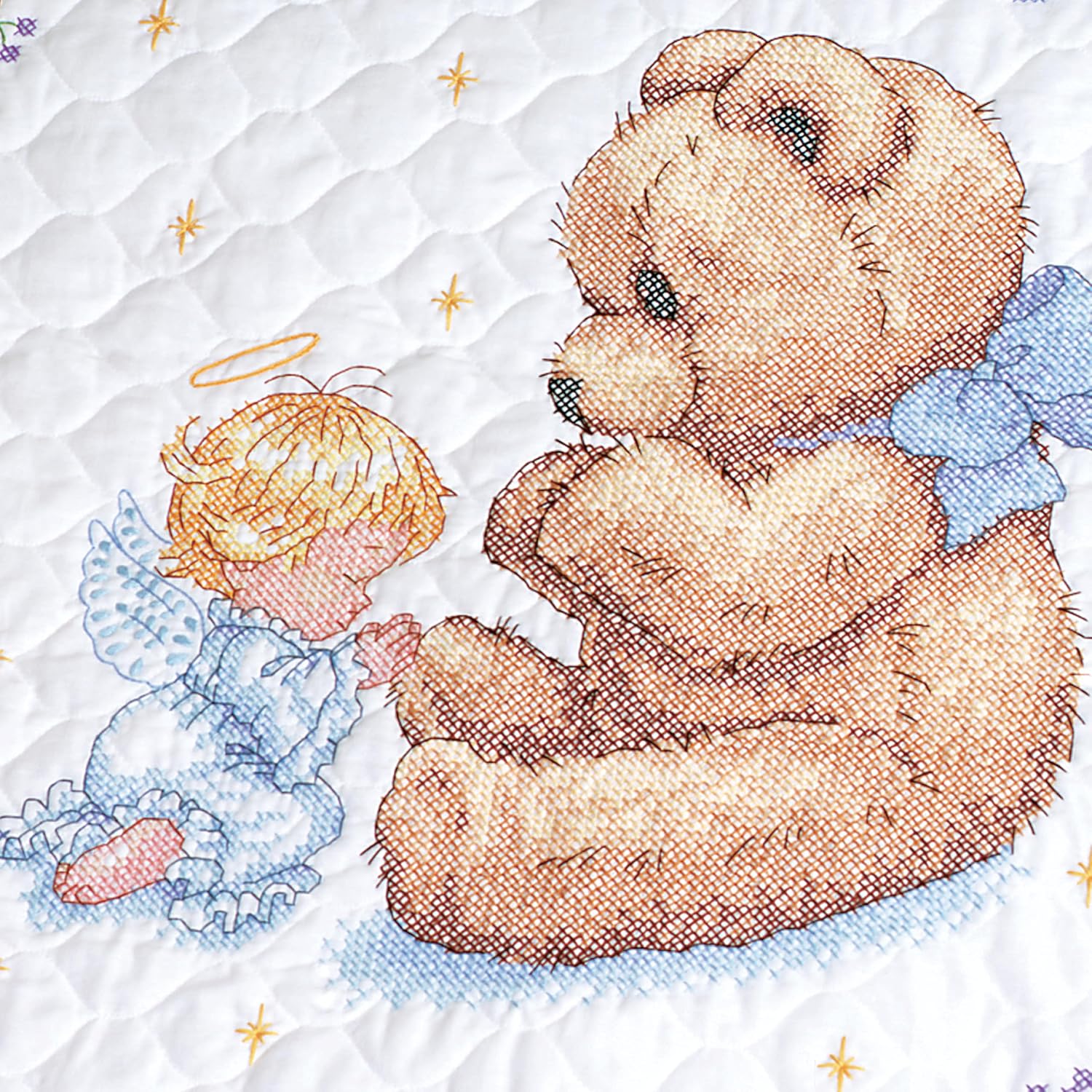 Dimensions Stamped Cross Stitch Sweet Prayer DIY Baby Quilt Kit, 34'' x 43''