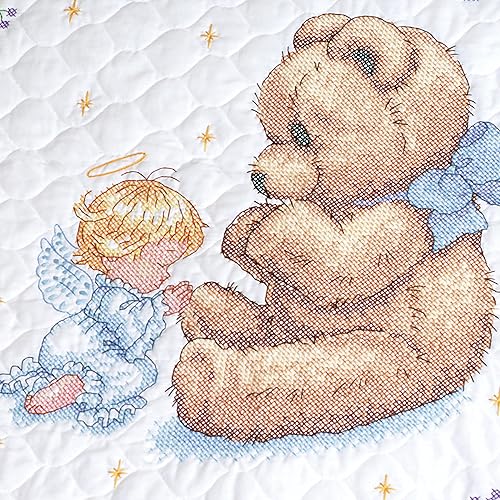 Miniatura 4 de Dimensions Kit de edredón de bebé con estampado de punto de cruz dulce oración, 34 x 43 pulgadas