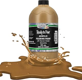 Pouring Masters 24 Karat Gold Ready to Pour Acrylic Pouring Paint - Premium 32-Ounce Pre-Mixed Fluid Acrylic Paint - Fluid Art Supplies for Canvas, Wood, Paper, Tile & Rocks