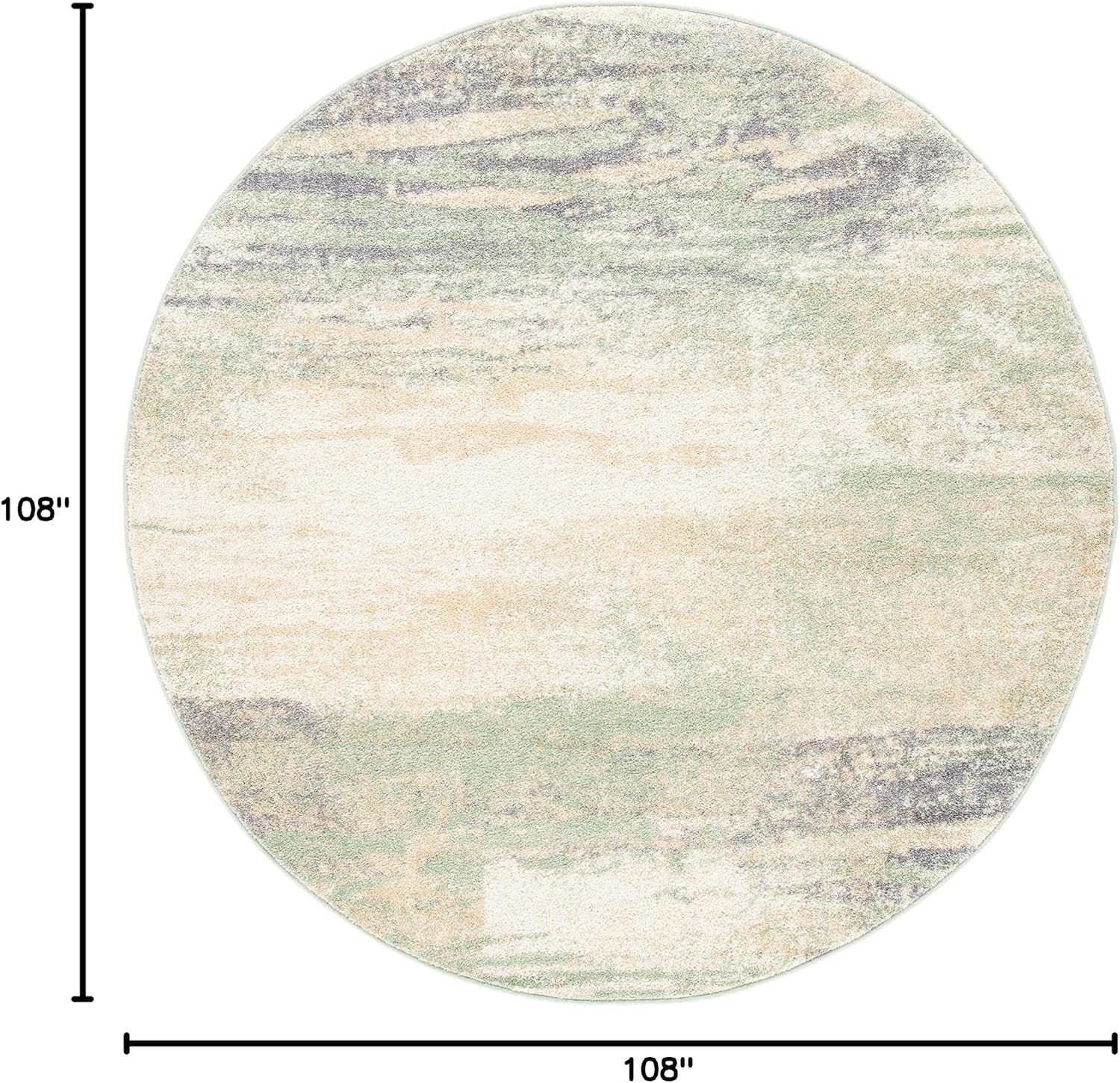 safavieh adirondack collection area rug - 9' round, ivory/sage, geometric design, ideal for high traffic areas in living room, bedroom, dining (adr112w) 9' (round) ivory/sage