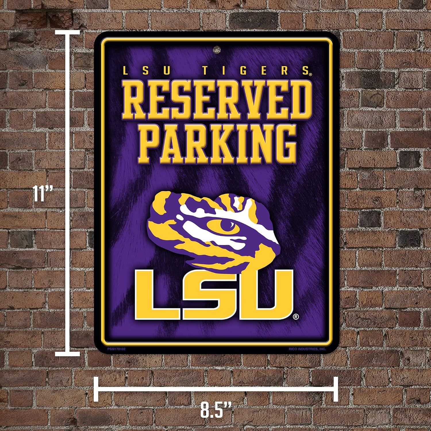 NCAA Metal Parking Sign 8.5" x 11" - Great for Man Cave, Bed Room, Office, Home Décor