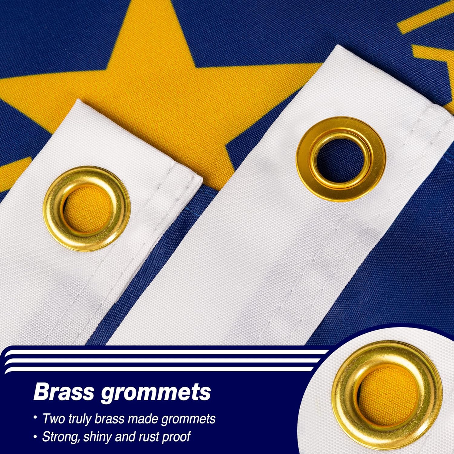 XIFAN Double Sided Indiana State Flag 3x5 ft, Heavy Duty 3 Ply Durable Polyester, IN Flag with Vibrant Print/4 Rows Hemming/Brass Grommets for Indoor Outdoor Decor - Image 4