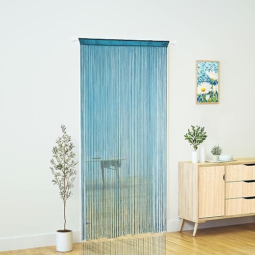 Miniatura 10 de YaoYue Cortina de cortina para puerta, estilo bohemio, hippie y con borlas para colgar en el patio, decoración de sala de estar, dormitorio, pared,