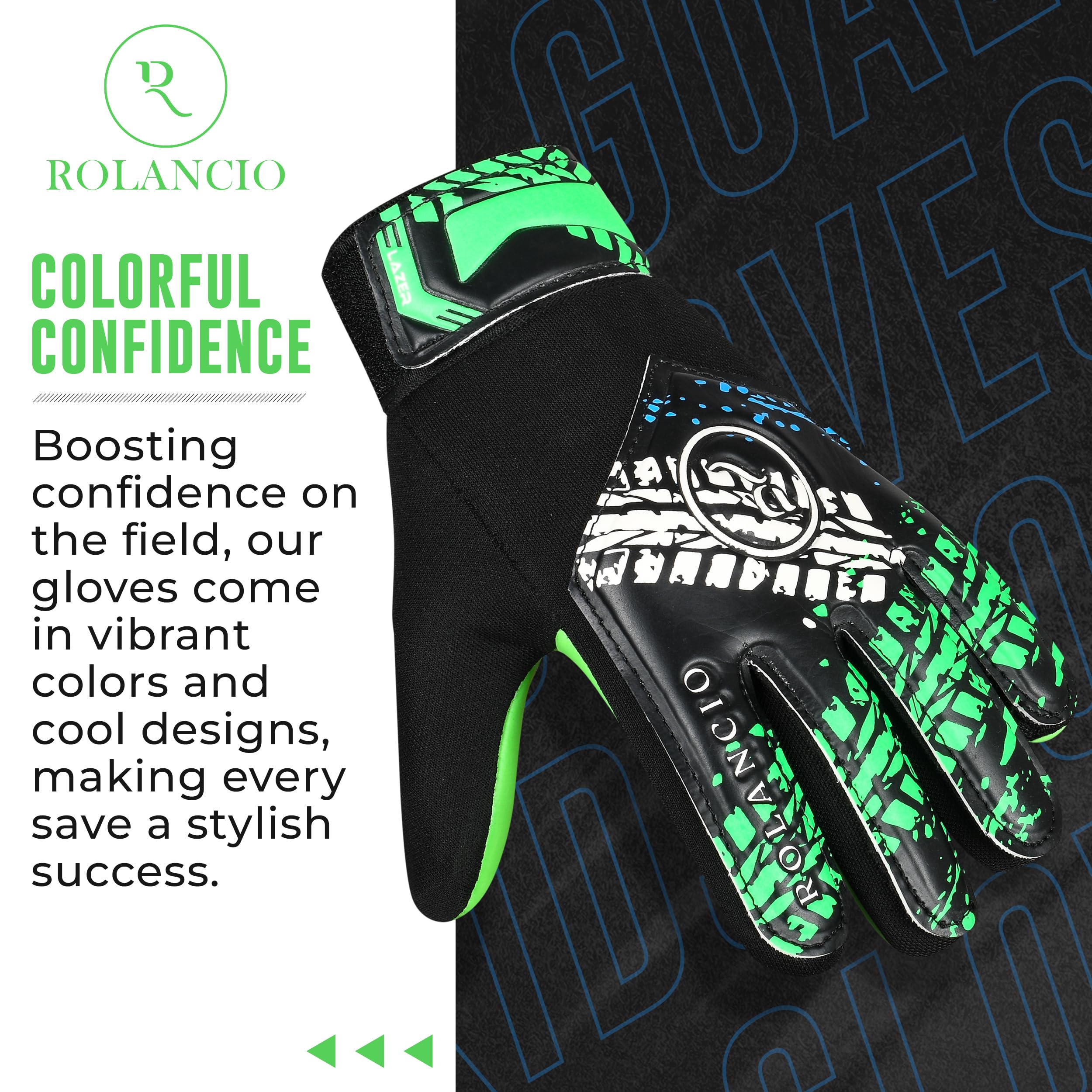 ROLANCIO Goalkeeper Gloves, Green, 03 - Image 2