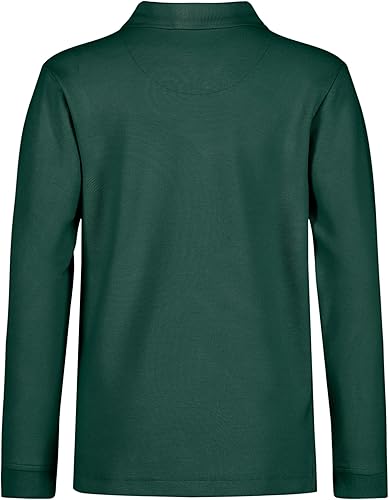 Miniatura 2 de Nautica Camisa polo de manga larga para uniforme escolar para niños, cierre de botón, cómoda, tela transpirable