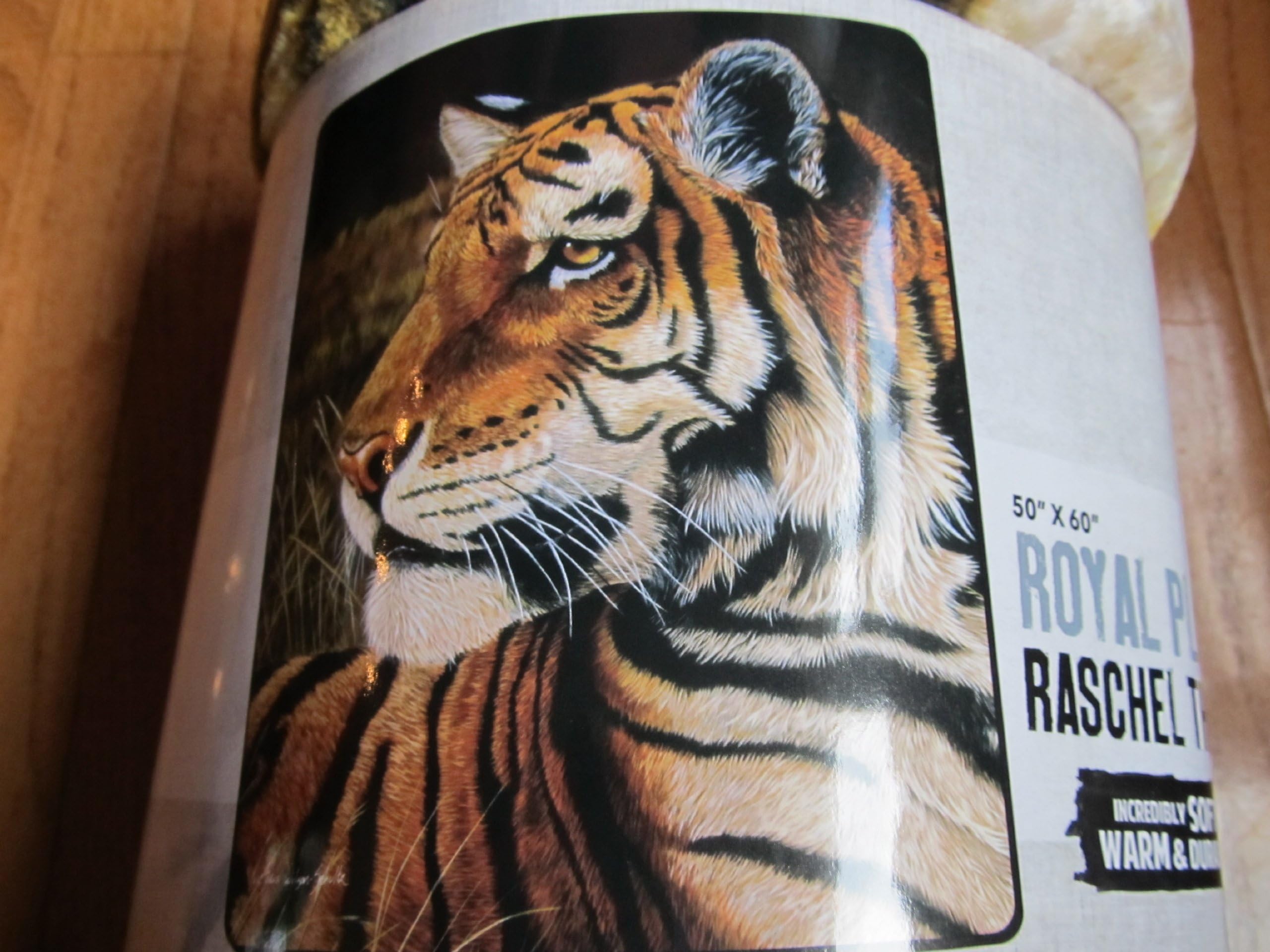 Royal Plush Raschel Tiger Throw 50 in X 60 in