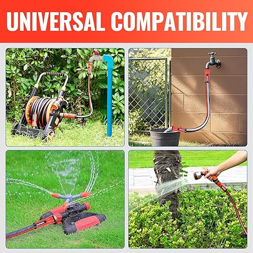 Miniatura 6 de YAMATIC Manguera de jardín corta de 15 pies x 58 pulgadas, extensión de manguera líder 2 en 1 de doble uso con conector de latón macizo, ligera para