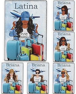 Personalized Name Girl with Plane Leather Passport Wallet Fun Unique Gift for Traveler Custom Travel Accessory Passport Holder Gift for Girl Traveling Lover 4