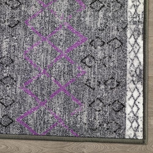 Miniatura 4 de Antep Rugs - Alfombras antideslizantes de 2 x 7 pies (antideslizante) con parte trasera de goma, de estilo antiguo, bohemio, marroquí y con pelo