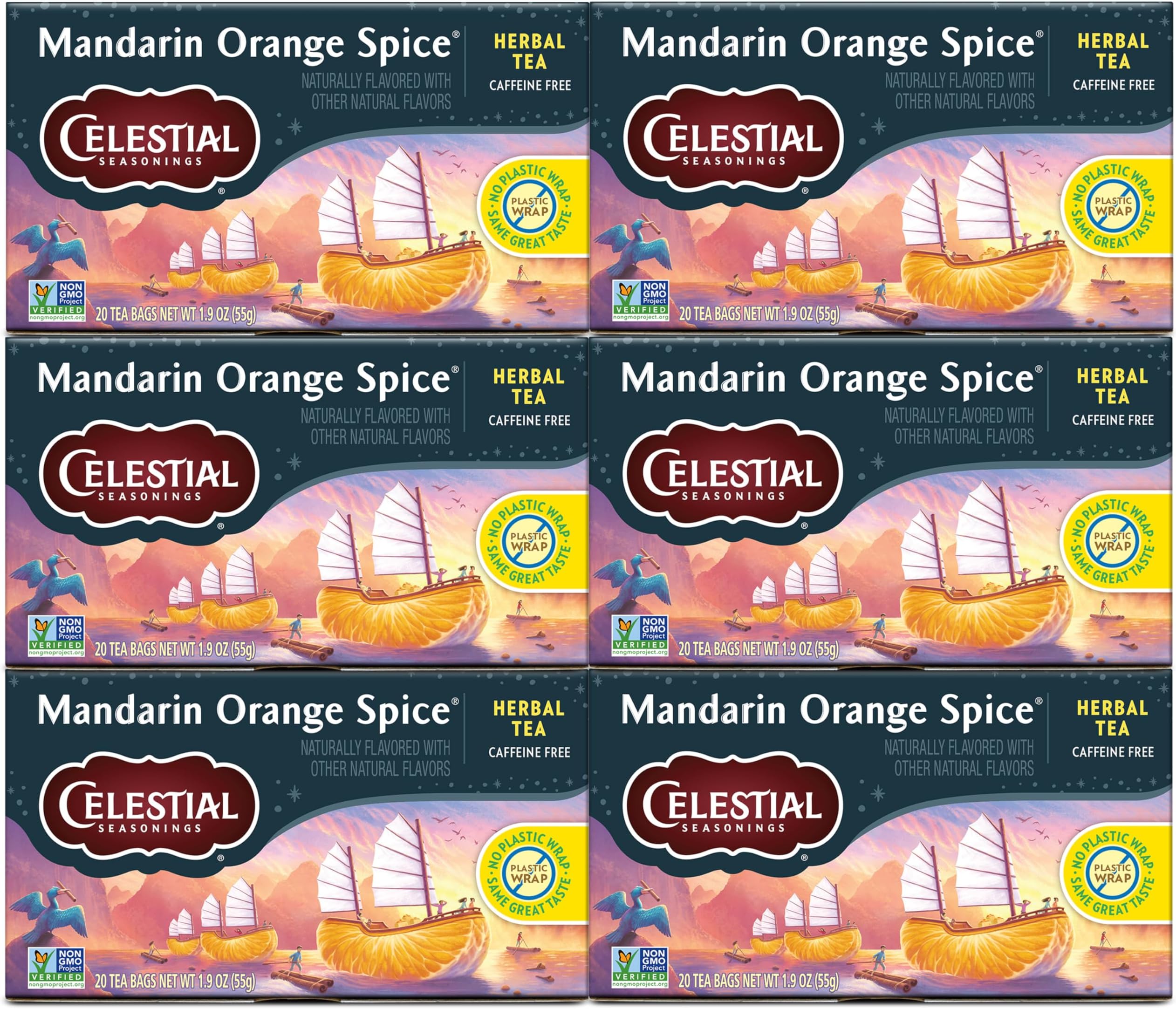 Celestial Seasonings Herbal Tea, Mandarin Orange Spice, 20 Count (Pack of 6)