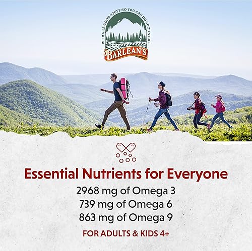 Vista 5 de Barlean's Suplemento líquido de aceite de linaza vegano Omega 3 6 9, batido de mora, aceite de semilla de lino, 2,968 mg de ácido graso ALA, sin OMG