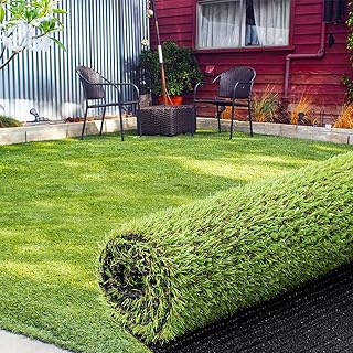 人工芝 ロール 芝丈20mm 1mx10m 透水タイプ 防草シート 芝生 ガーデニング ベランダ U字釘付き (フレッシュグリーン1x10m)