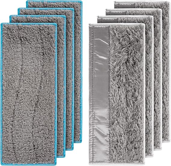 BlueStars 8 Pack m6 Microfiber Wet & Dry Mopping Pads - Compatible with iRobot Braava Jet M6 (6110) (6012) (6112) (6113) Washable and Reusable Microfiber Deep Clean Mop Pads, 4 Wet Pads & 4 Dry Pads