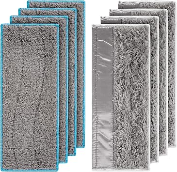 BlueStars 8 Pack m6 Microfiber Wet & Dry Mopping Pads - Compatible with iRobot Braava Jet M6 (6110) (6012) (6112) (6113) Washable and Reusable Microfiber Deep Clean Mop Pads, 4 Wet Pads & 4 Dry Pads
