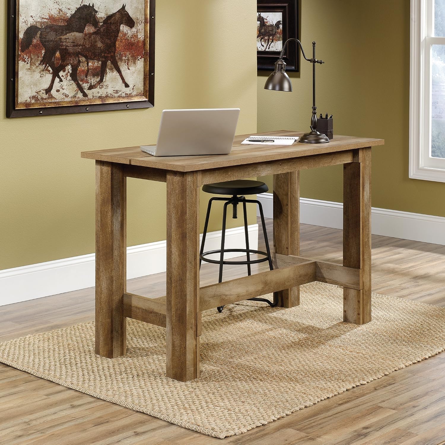 Sauder Boone Mountain Counter Height Dining Table, Craftsman Oak finish