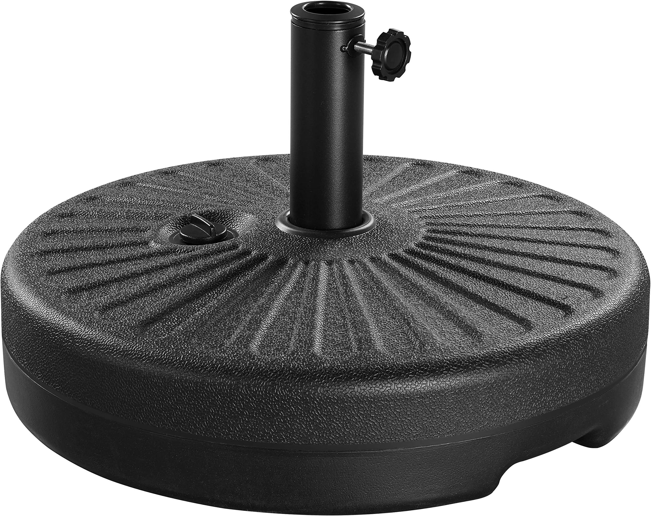 Yaheetech Umbrella Base 85.7lbs Round Water & Sand Filled Patio Outdoor Umbrella Stand with Steel Umbrella Holder Suit for Dia 1.5'' or 1.9'' Umbrella Pole, Black