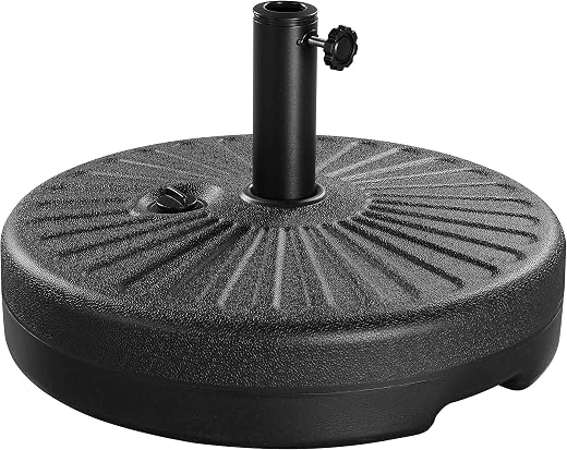 Yaheetech Umbrella Base 22L Round Water &amp; Sand Filled Patio Outdoor Umbrella Stand with Steel Umbrella Holder Suit for Dia...