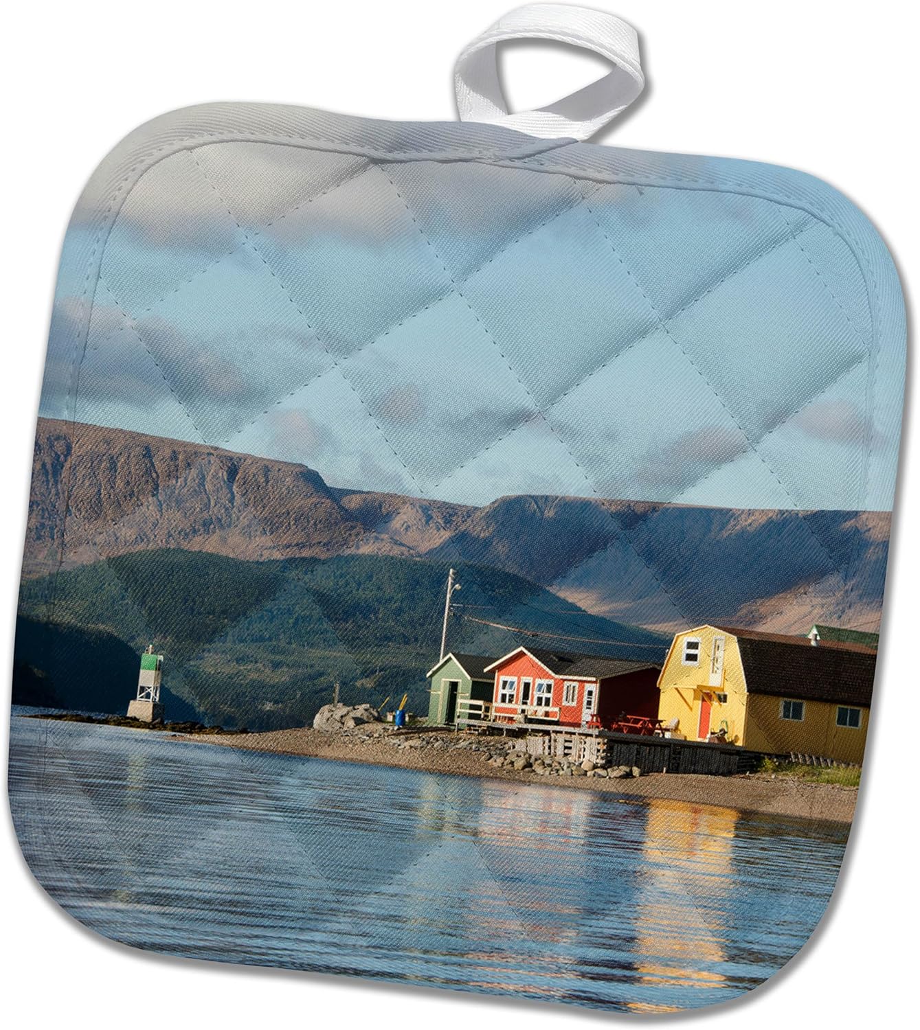 3D Rose Canada-Newfoundland-Norris Point. Tablelands of Gros Morne Np. Pot Holder, 8 x 8
