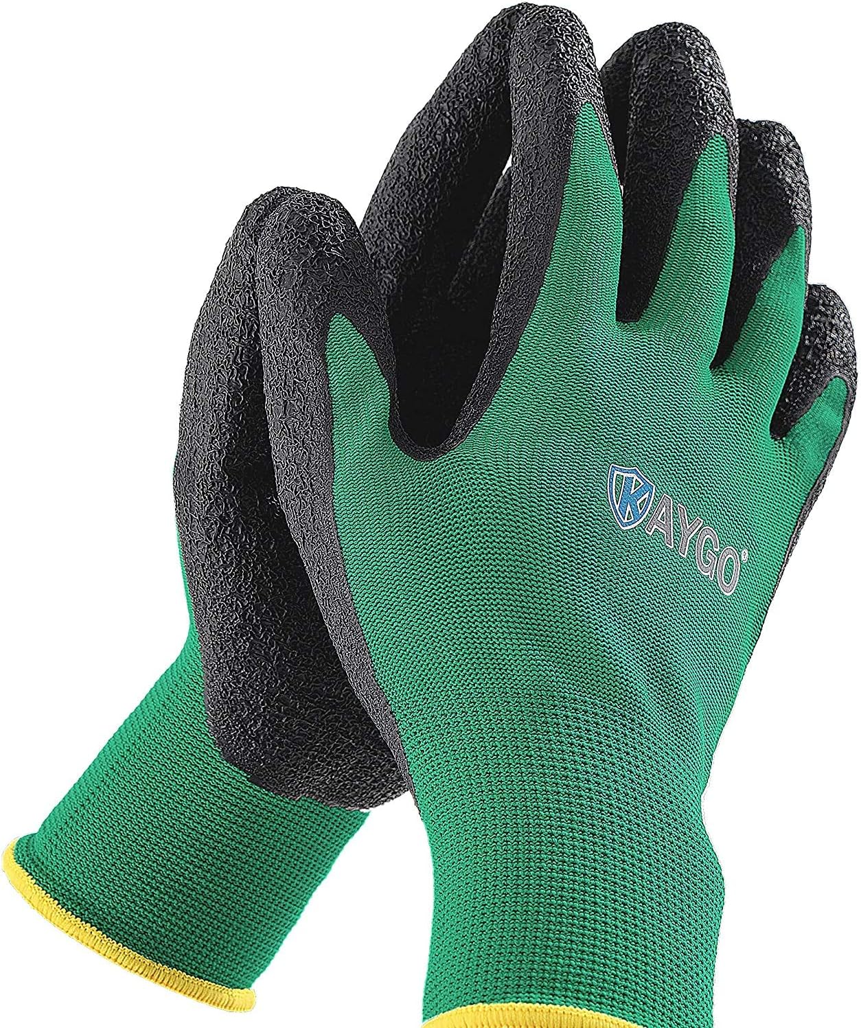 KAYGO Gardening Gloves for Women and Men - 3 Pairs Breathable Latex Textured Coated Garden Gloves, KG13LC