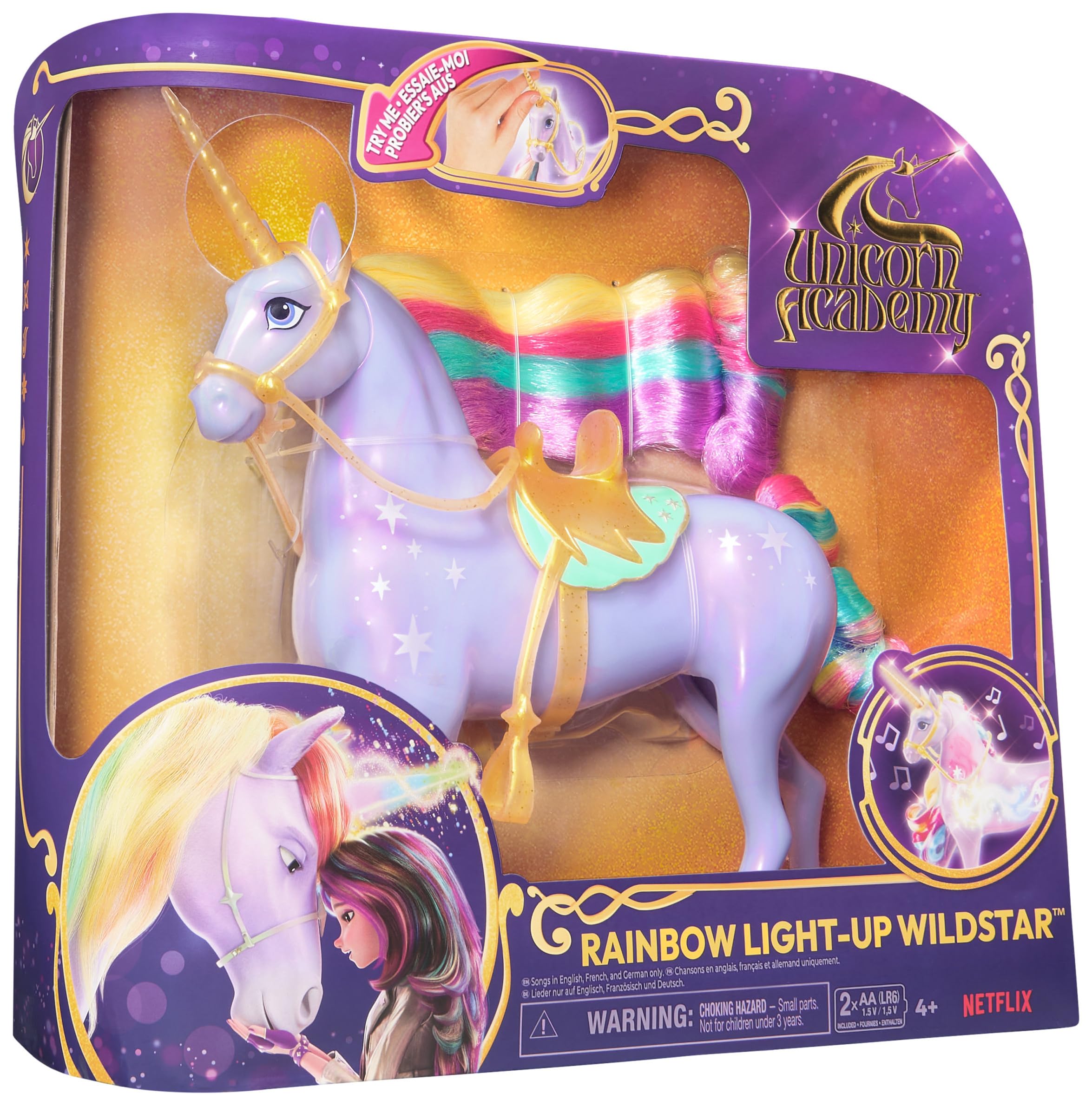 Unicorn Academy - The School of Unicorns - Wildstar Function Unicorn 28 Cm - Interaktywny jednorożec Dźwięki, piosenki i światła - Zabawki inspirowane Unicorns School Series - Zabawka dla dzieci od 4