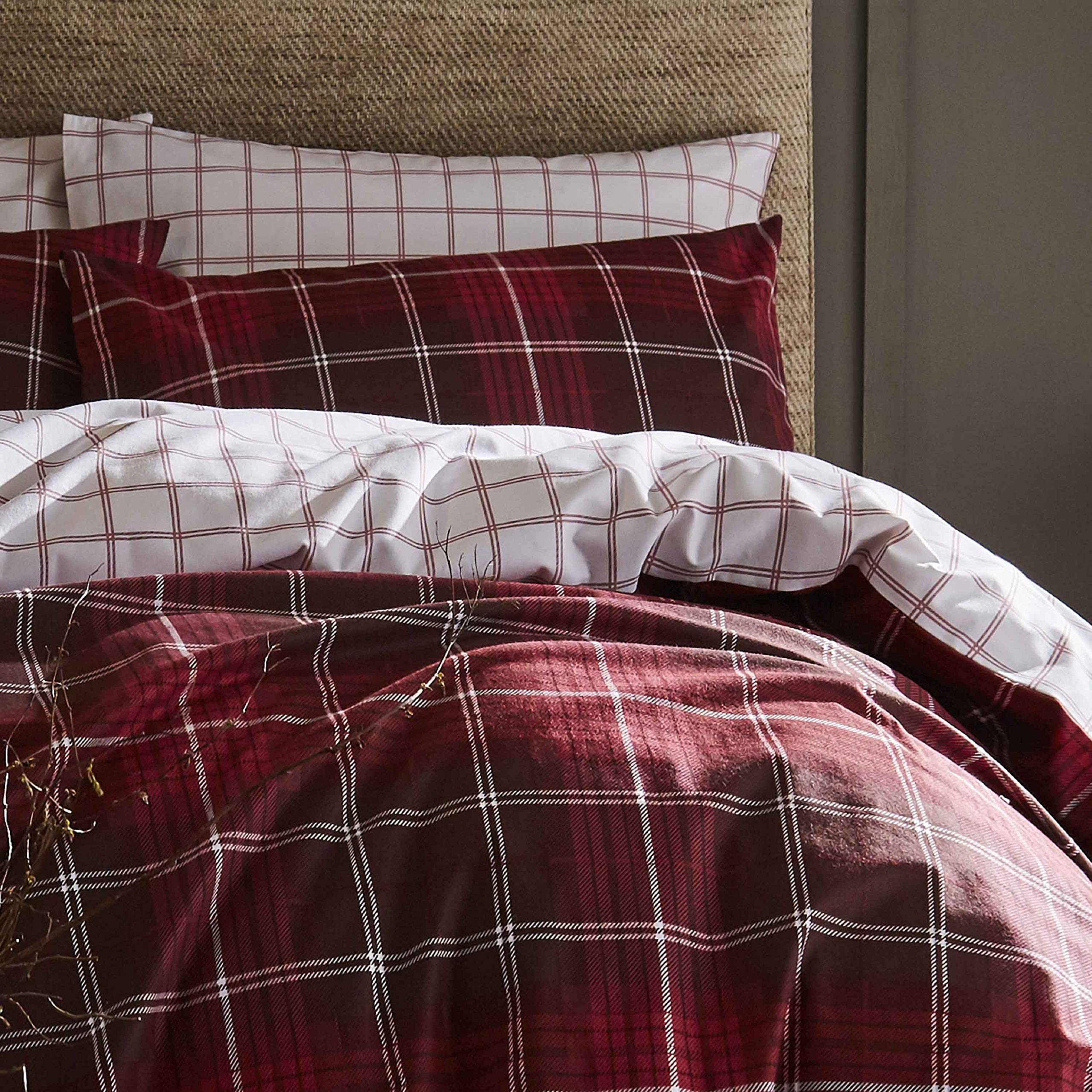Catherine Lanfield Tartan Check J Duvet Cover Bed 180 cm, Blue, 260x240 - Image 2