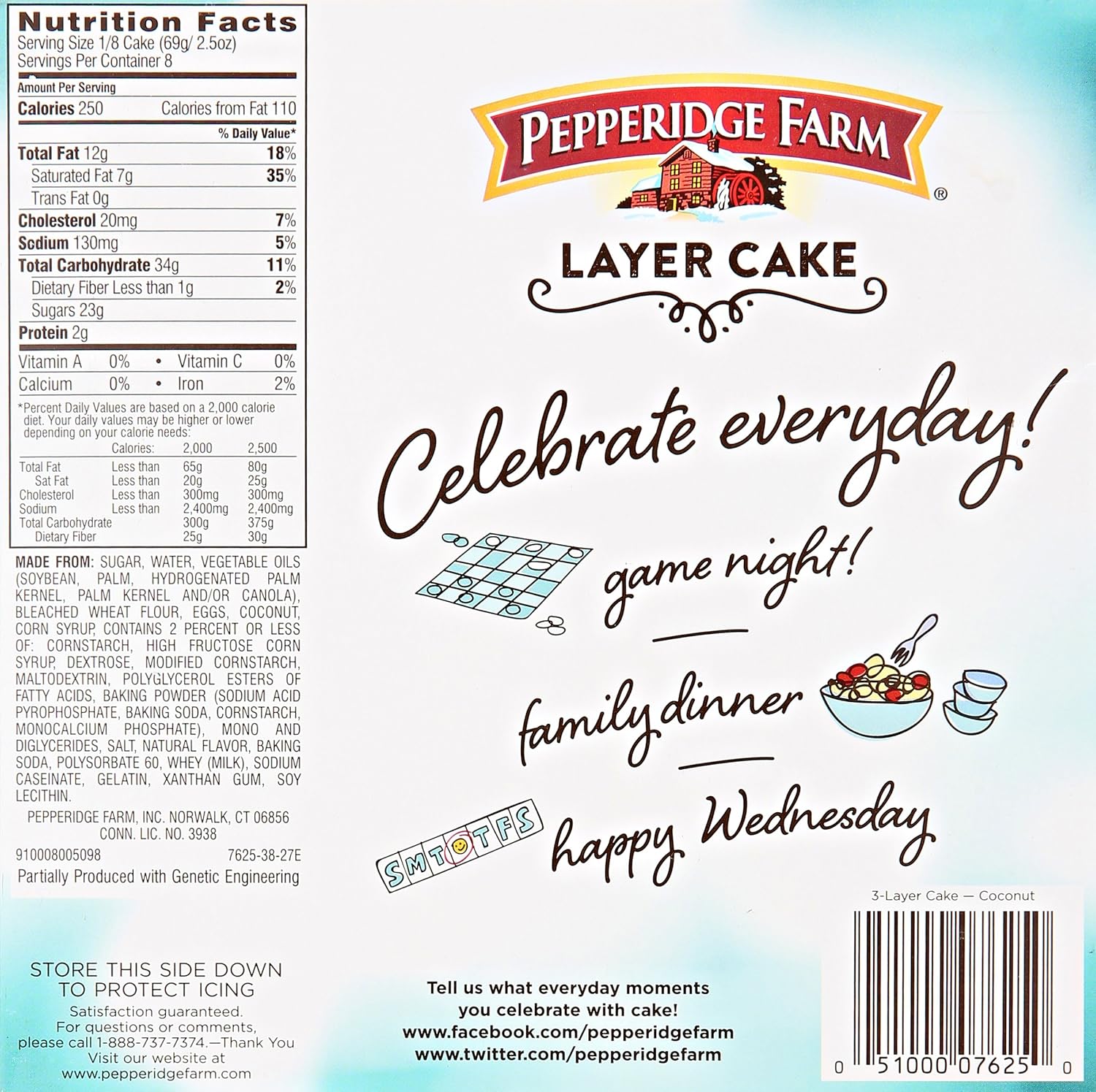 Pepperidge Farm Frozen Coconut Layer Cake, 19.6 oz. Box