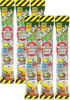 TOXIC WASTE - Atomz - Sour, Tangy, Chewy Candy - 3 Assorted Flavors: Lemon, Strawberry, & Blue Raspberry - 2.12 oz. Tubes- 6 Pack