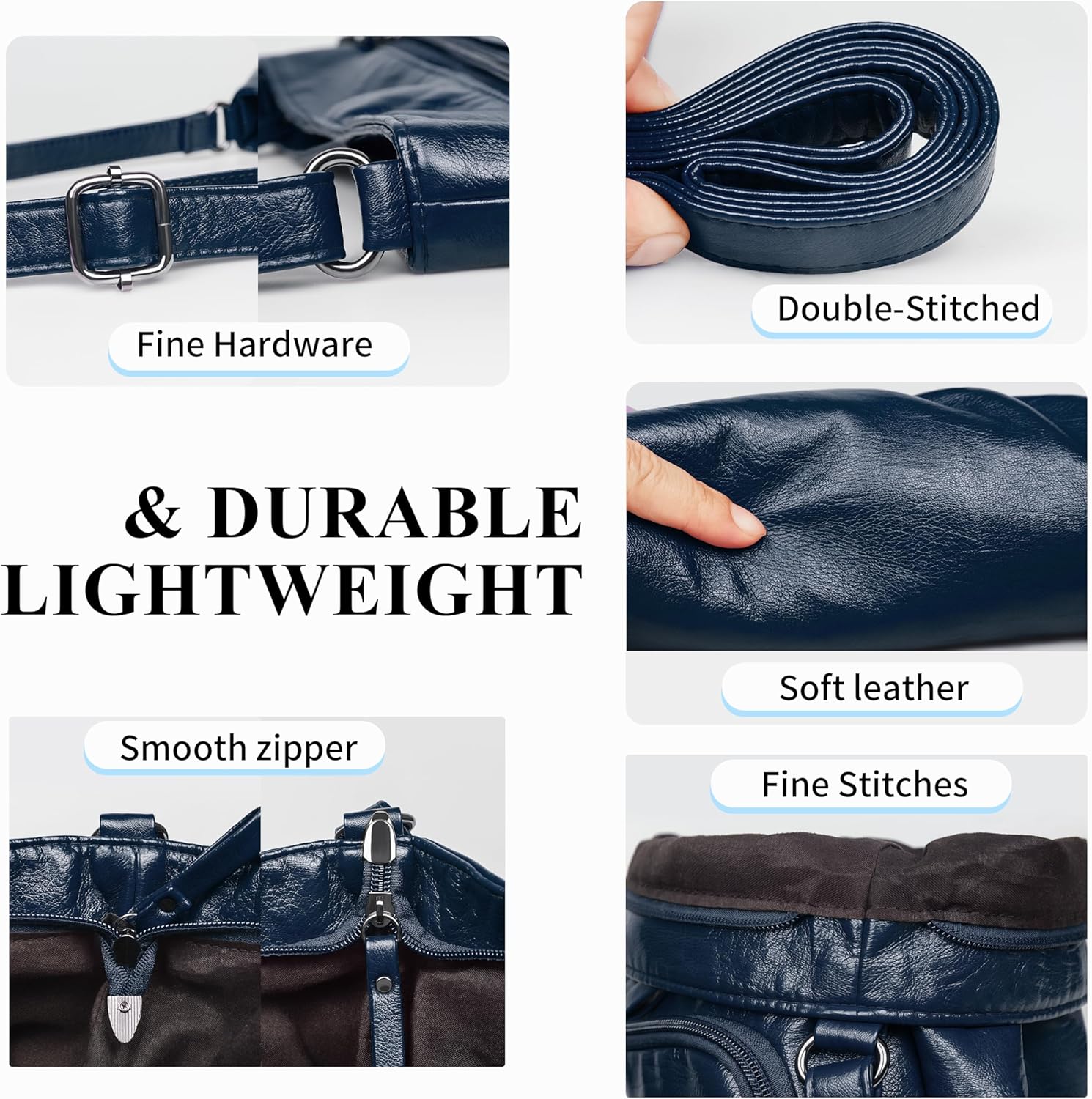 Crossbody Purses for Women Soft Vegan Leather Cross Body Handbag Lightweight Medium Shoulder Purse Travel Casual Bag - Image 5