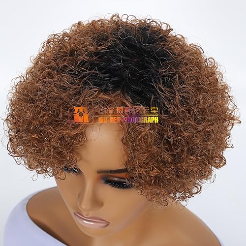 Miniatura 4 de Pelucas cortas de cabello humano para mujeres negras, sin pegamento, pelucas rizadas cortas para mujeres negras, pelucas de corte Pixie con