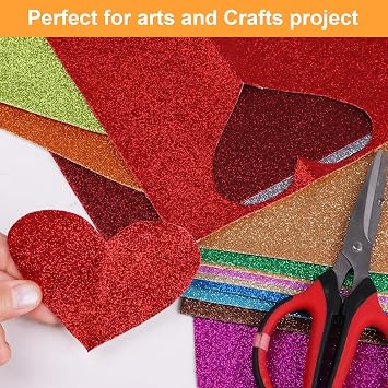 DIYASY 20 Pcs Glitter Faux Leather Sheets, Shiny PU Leather Fabric Sheet for DIY Crafts Wedding Sewing Making Earrings Cricut Bows Clips Christmas Decoration Party Favors, 8.3 x 11.8 Inches